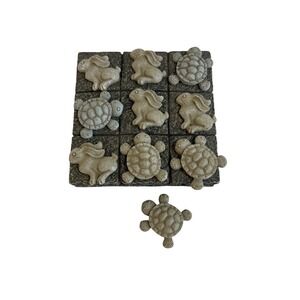 Jaimy Tortoise and the Hare Tic Tac Toe Game Resin Stone Finish Garden Decor